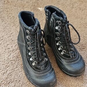 Clarks Black Leather Waterproof And Insulated Boots